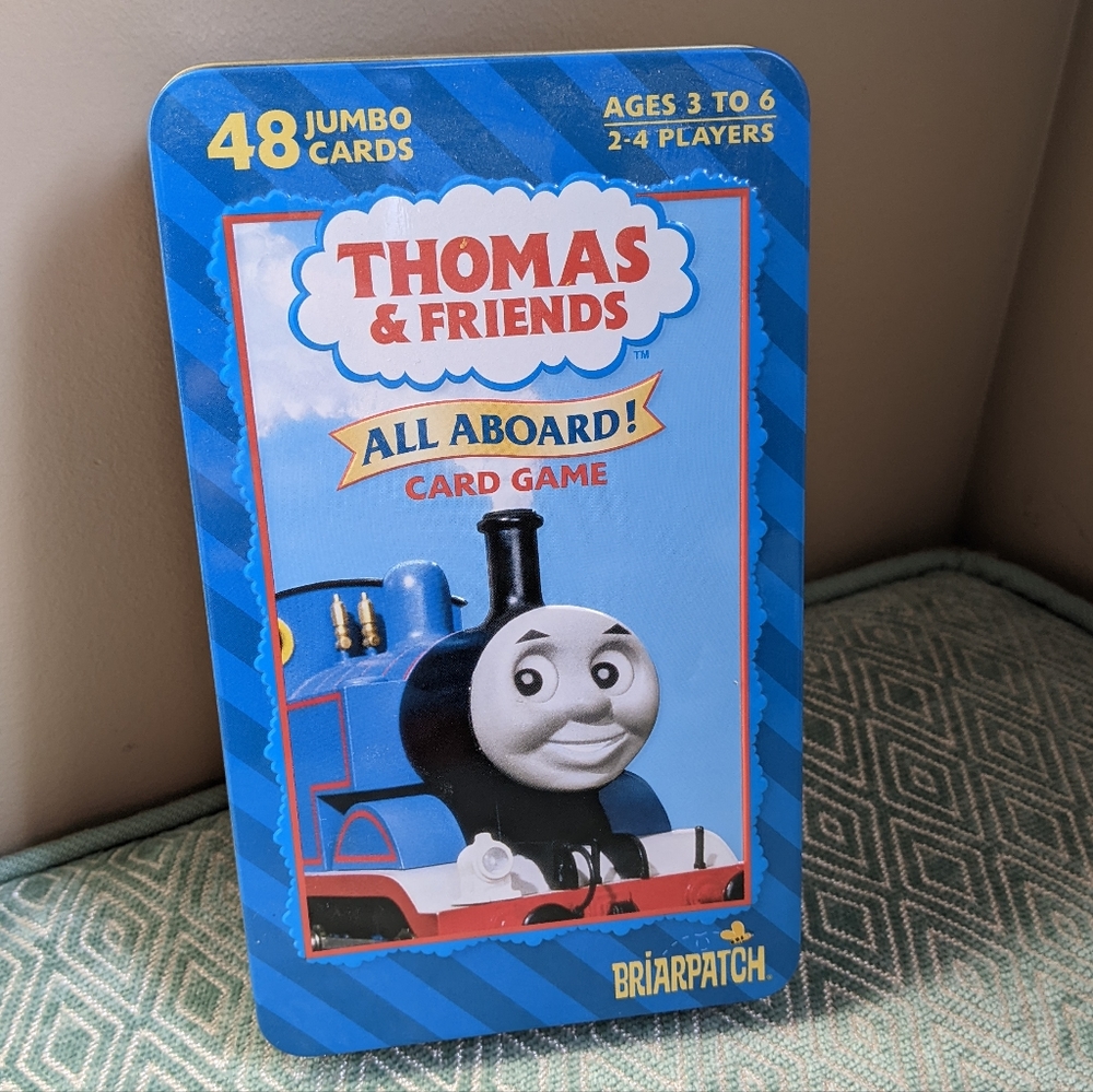 Thomas & Friends Briarpatch All Aboard! Card Game, 48 Jumbo Cards in Metal Tin